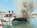 C te d Azur quatre yachts incendi s | BahVideo.com